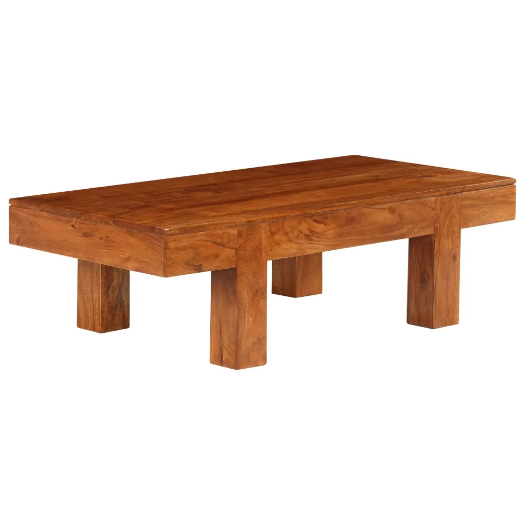 Tavolino da Salotto in Legno Acacia Finitura Ambra 110x55x35 cm 245655