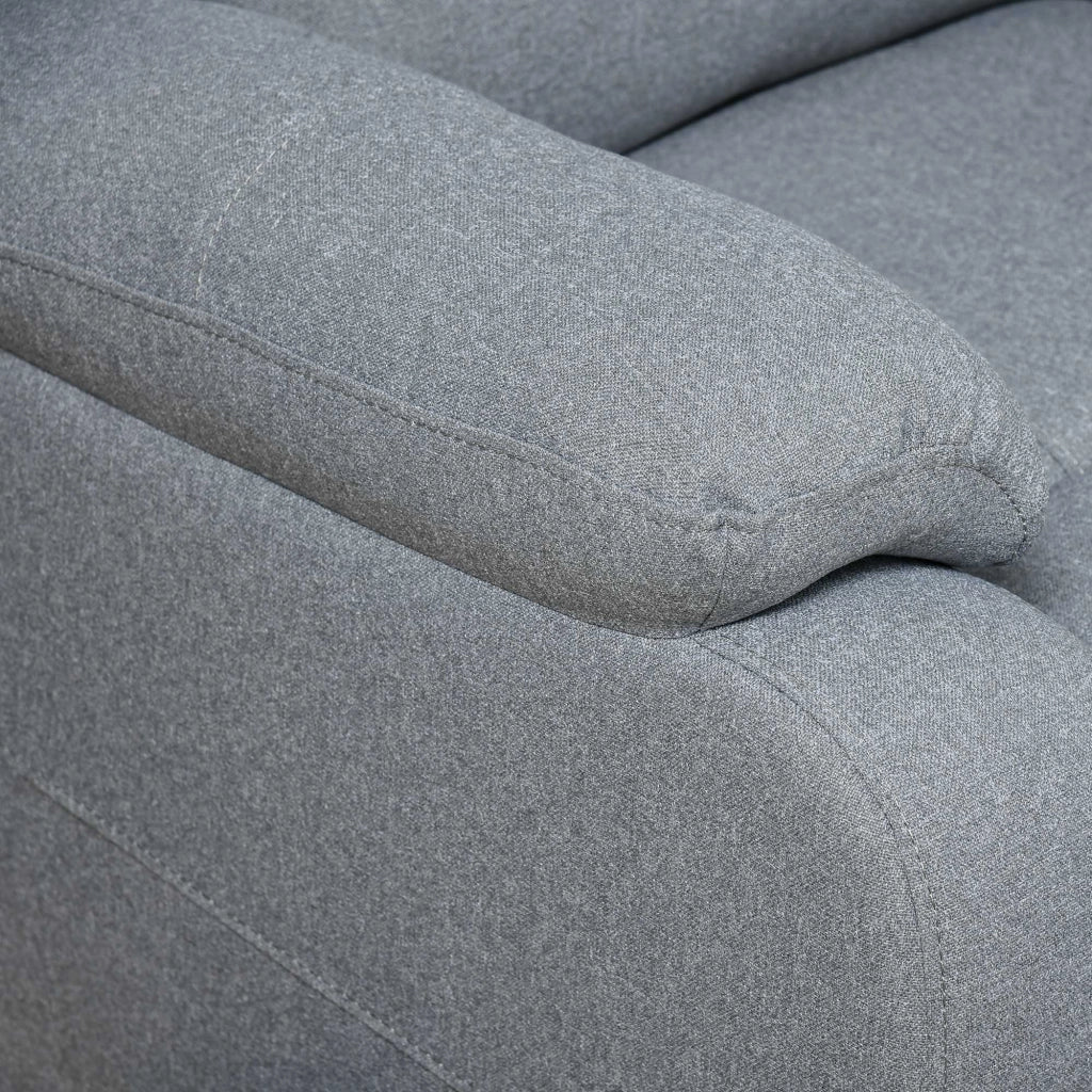 Poltrona reclinabile manuale in poliestere grigio chiaro con poggiapiedi 87 × 96 × 98 cm