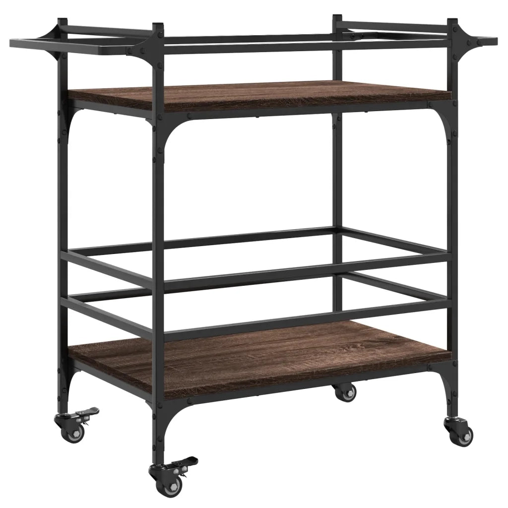 Carrello Cucina Rovere Marrone 82x40x78,5 cm Legno Multistrato CFW7769722
