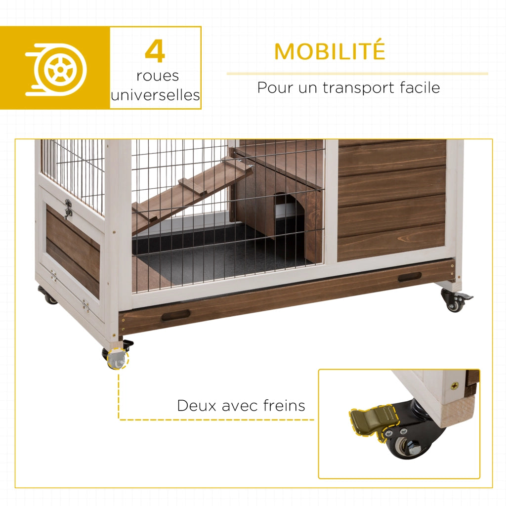Coniglio Gabbia 2 Piani ¨C Minimal ¨C Marrone Bianco