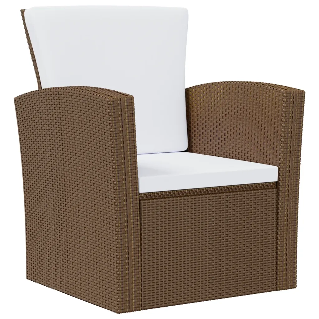 Set Divani da Giardino 8 pz con Cuscini in Polyrattan Marrone 3095943