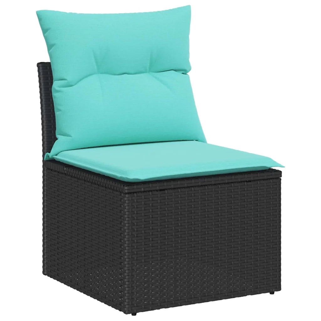 Set Divano da Giardino 8 pz Nero polyrattan 3359415
