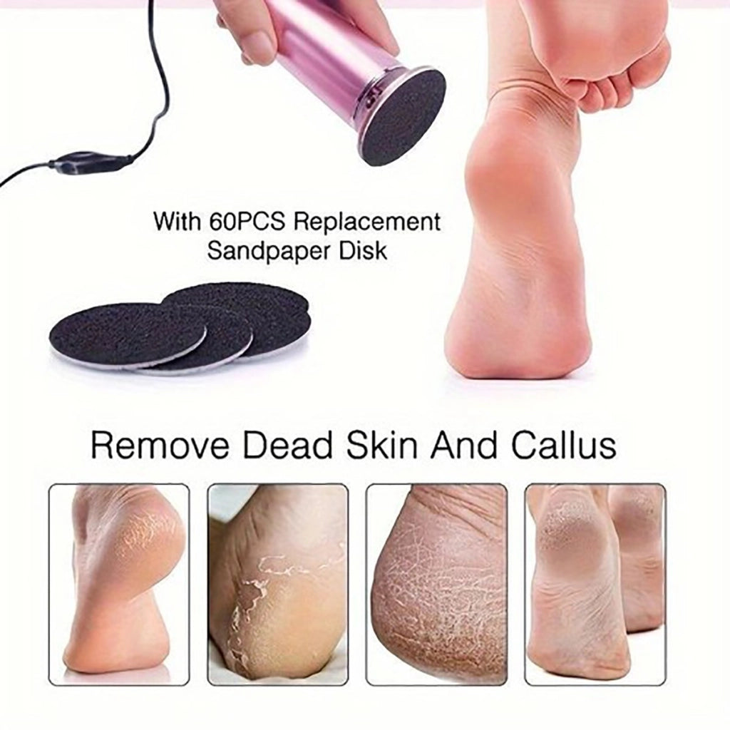 FRESA RIMUOVI CALLI ELETTRICO LEVIGATRICE PIEDI PEDICURE DURONI 60 DISCHI GH-99