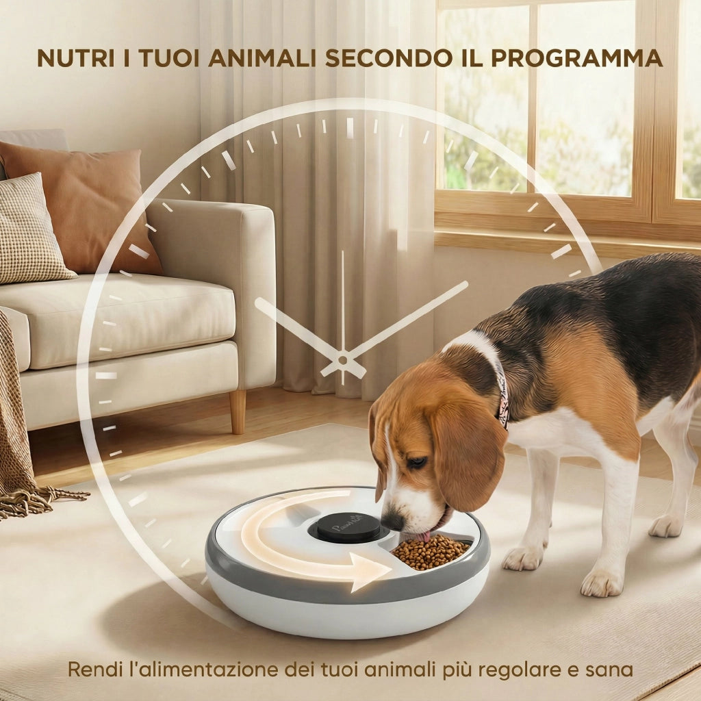 Distributore Automatico Cibo per Gatti e Cani con Timer e Display LED ¨C zephmum ¨C per Cibo Secco e Umido