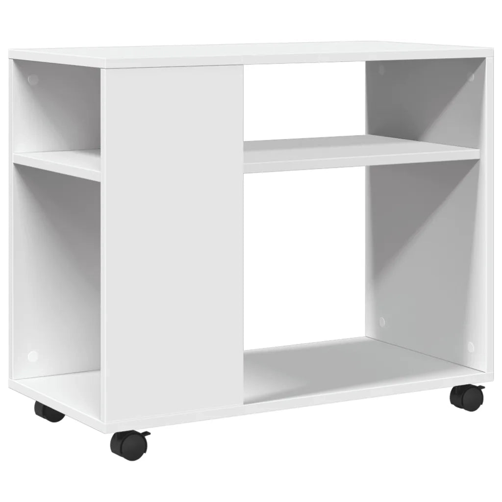 Tavolino | Tavolo laterale con Ruote Bianco 70x35x60 cm in Truciolato