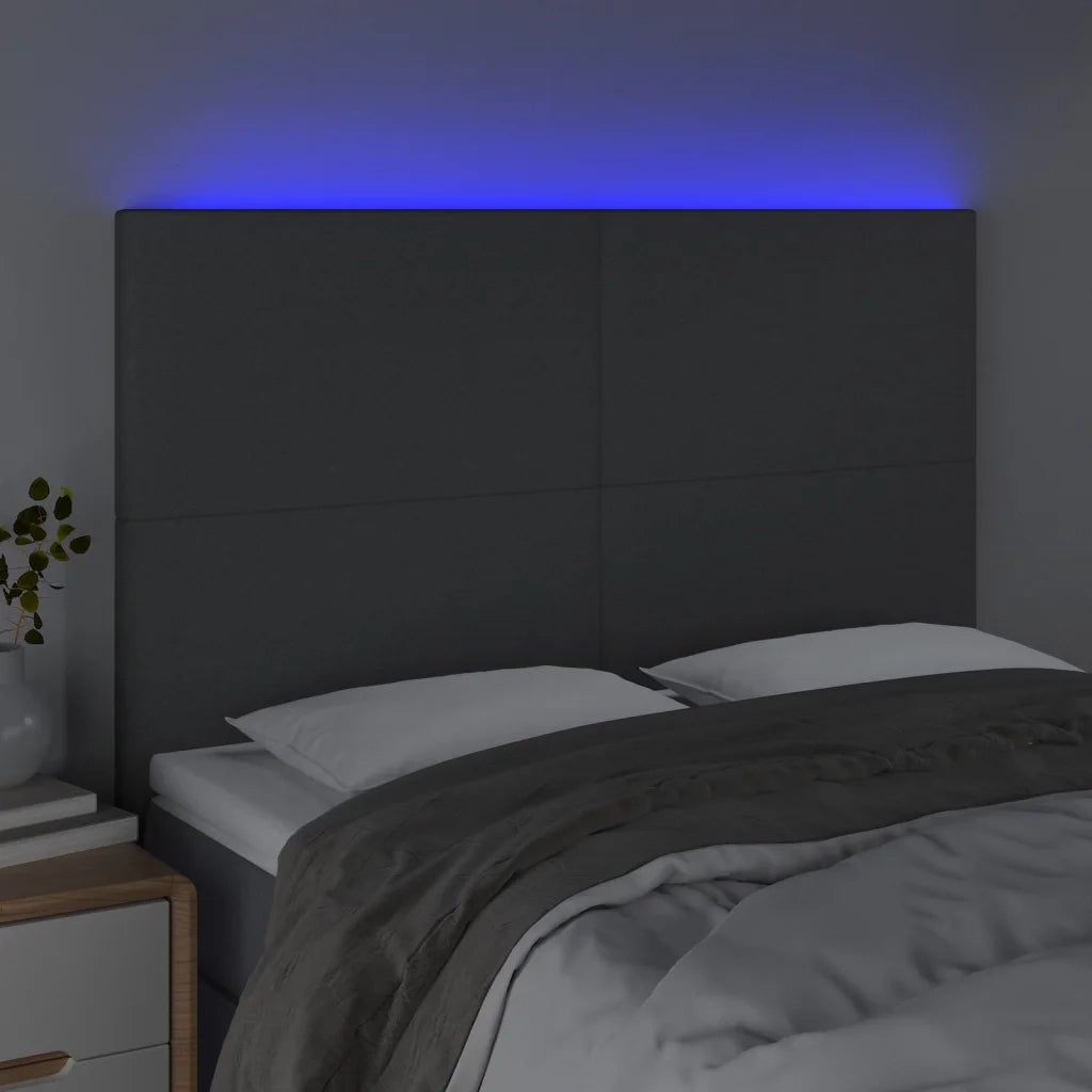 Testiera | Testata a LED GrigioScuro 144x5x118/128cm inTessuto