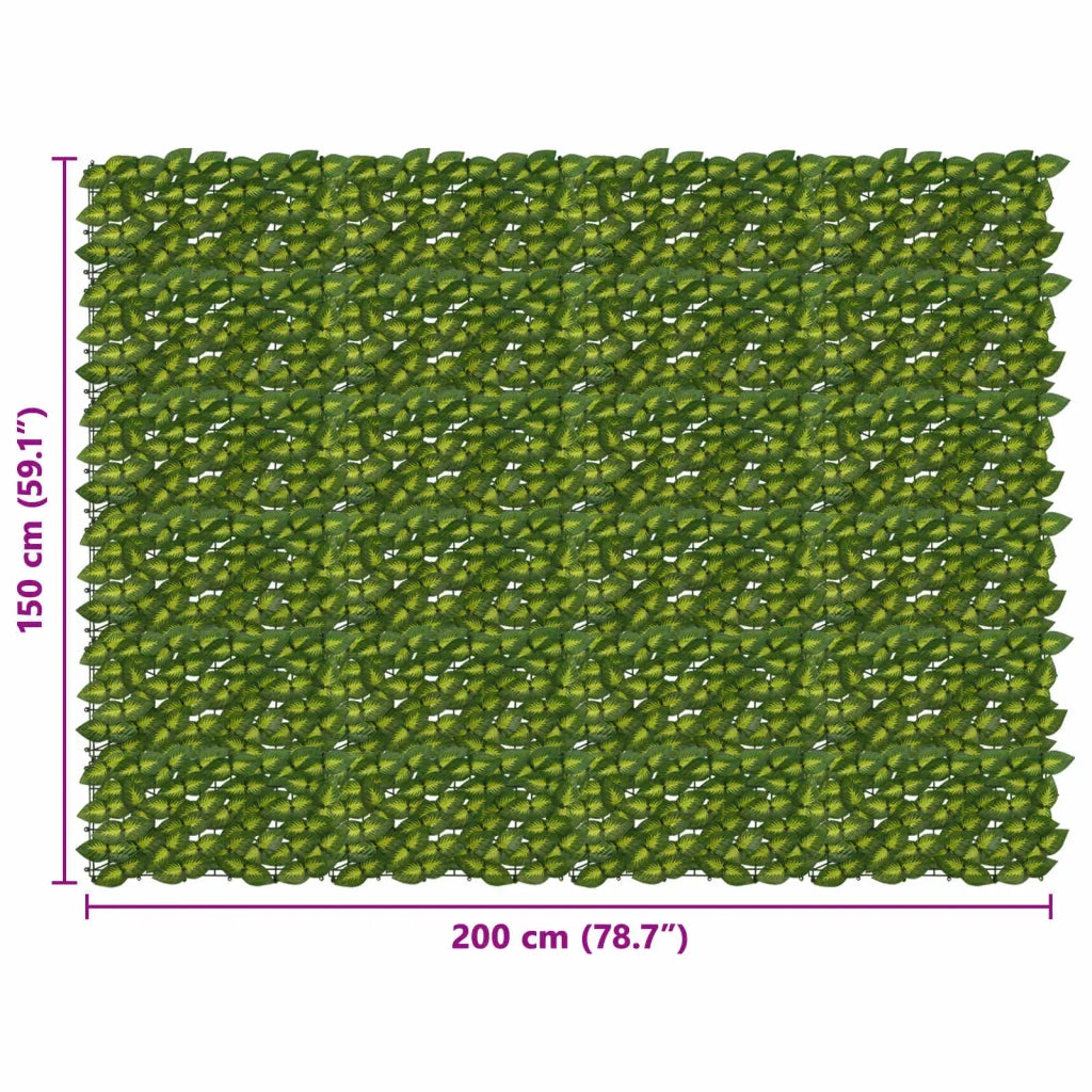 Paravento da Balcone | Schermo per balcone con foglie Verde e Giallo 200 x 150 cm