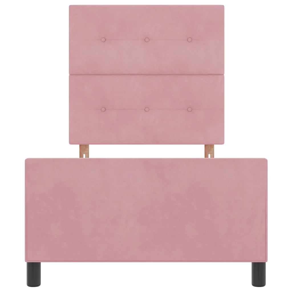 Letto a molle con testiera Rosa 100 x 200 cm Velluto