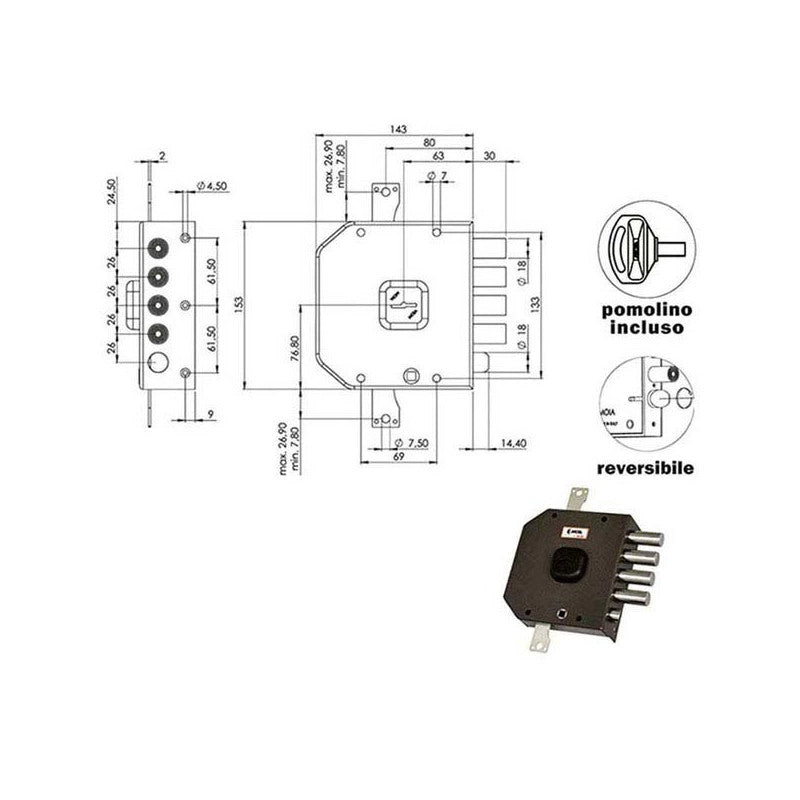 Serratura Sic.Triplice Sx Dm A414 Moia