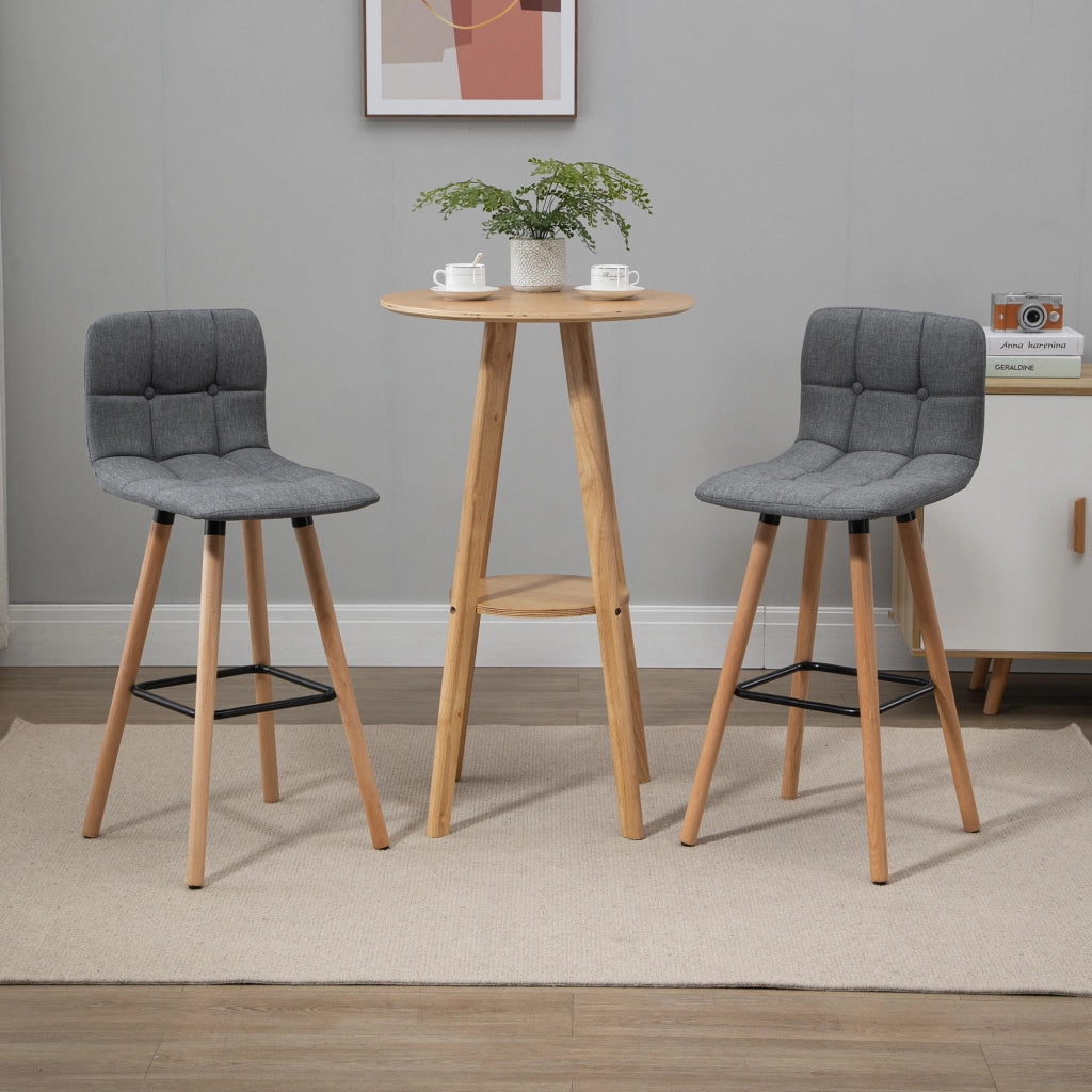 Sgabello da Cucina con Schienale ¨C Minimal ¨C Grigio Legno