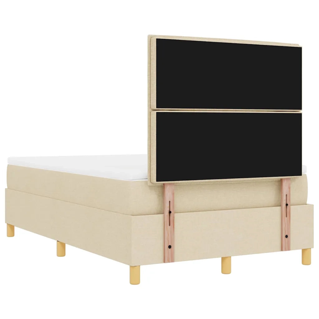 Letto a molle con testiera Crema 200 x 120 cm Tessuto 3344217