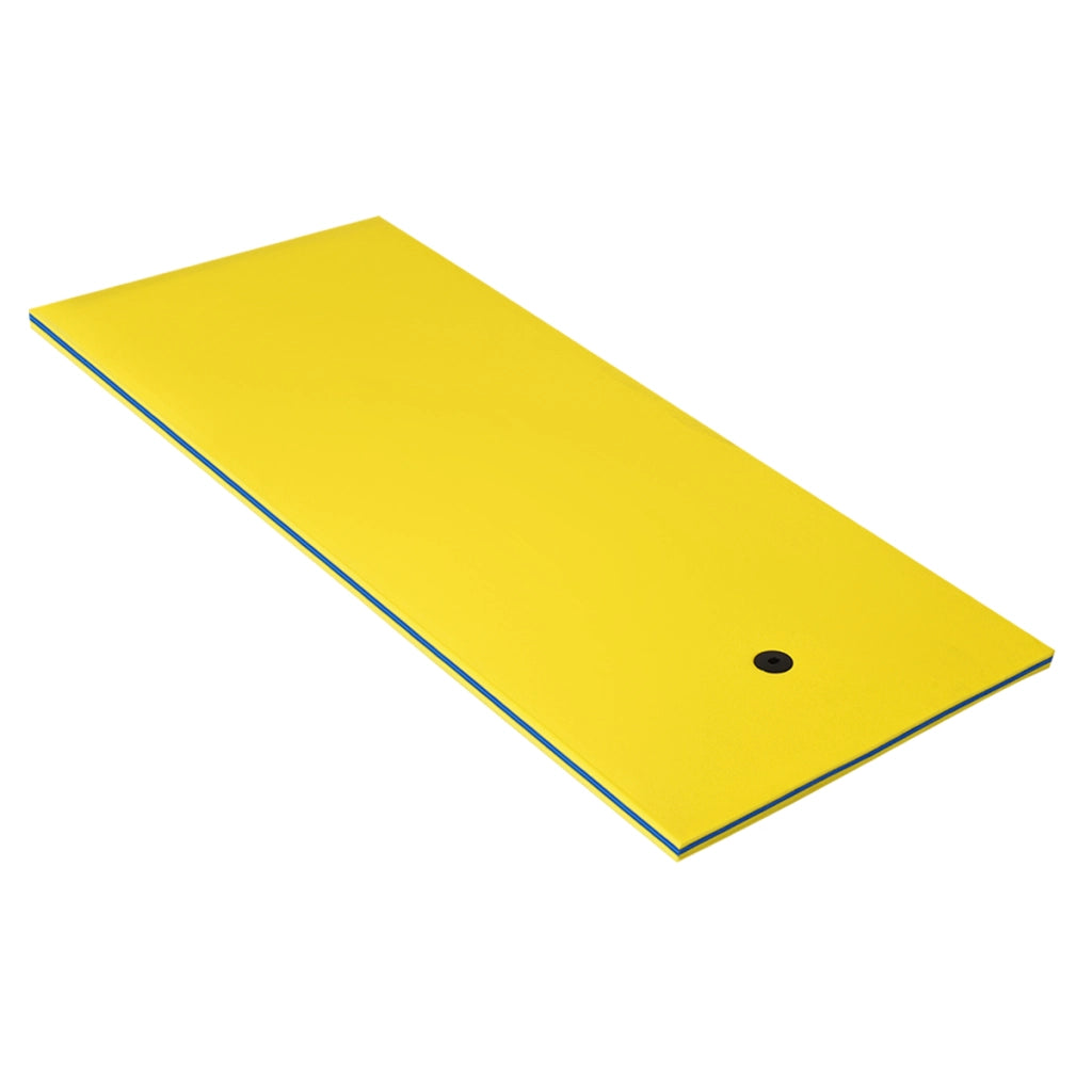 Materassino galleggiante 220x90cm con 3 strati, Tappetino fluttuante per rilassarsi e divertirsi Giallo