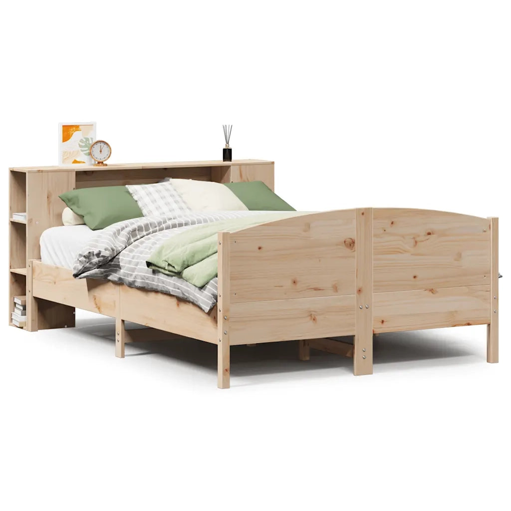 Letto Libreria senza Materasso 135x190 cm in Legno di Pino 3323074
