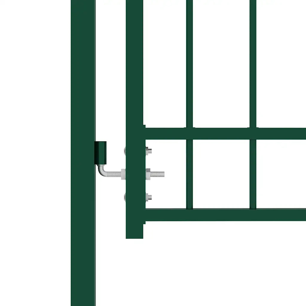 Cancello per recinzione EMMEN con parte superiore ad arco in acciaio 100x136 cm verde 146367
