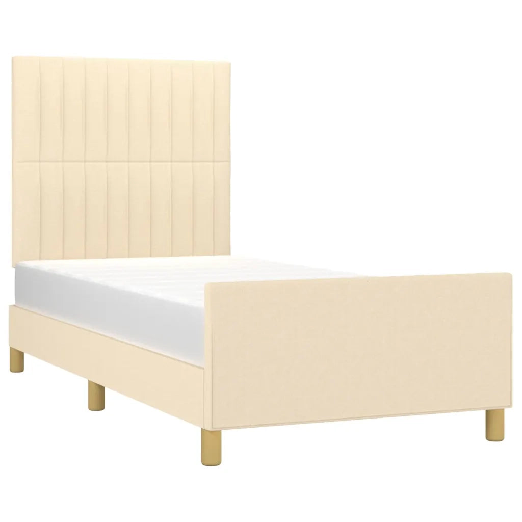 Giroletto senza Materasso-Struttura Letto Crema 90x190 cm in Tessuto 791807
