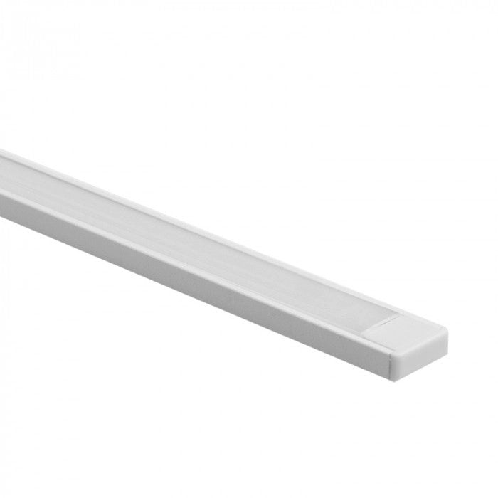Profilo LED N02 da superficie bianco diffusore opale 2m Ecolight