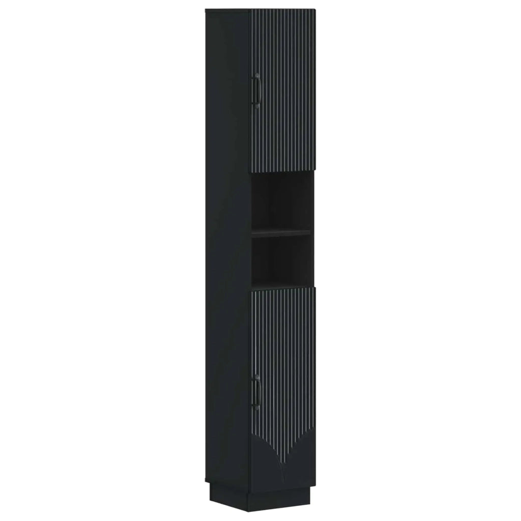 Set di Mobili da Bagno da 4 Pezzi HOORN Nero 3417955
