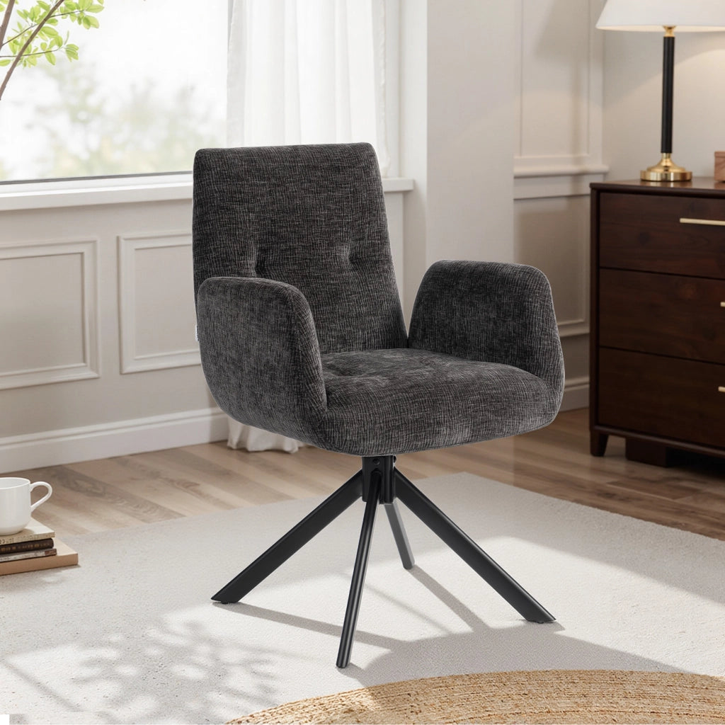 Poltrona girevole moderna imbottita ¨C Minimal ¨C nera