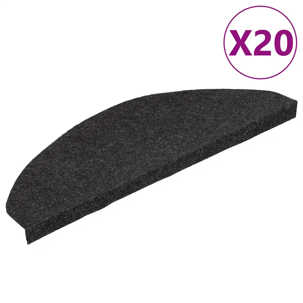 Tappetini Autoadesivi per Scale 20 pz | Gradini per Scale Neri 65x22,5x3,5 cm