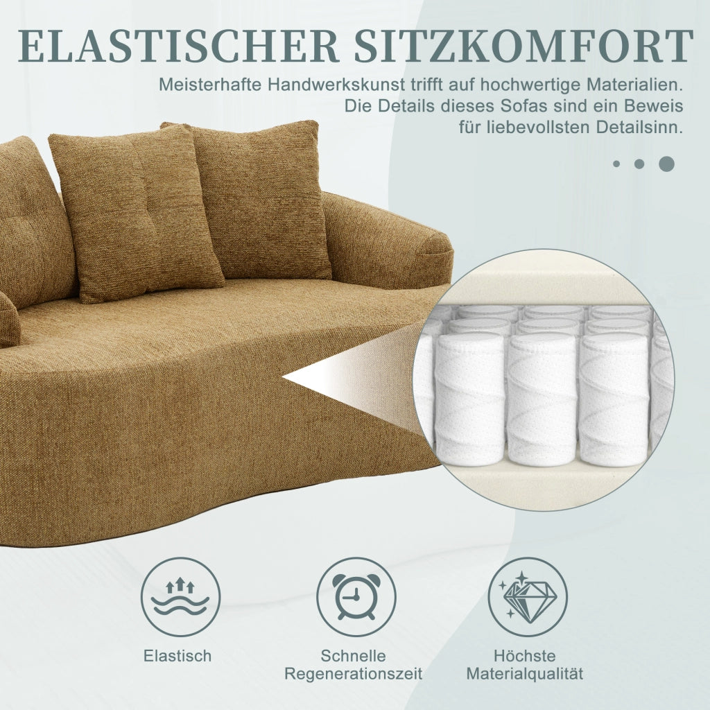 Divano 2 Posti Velluto Chenille con Cuscini ¨C MINIMAL ¨C Grigio