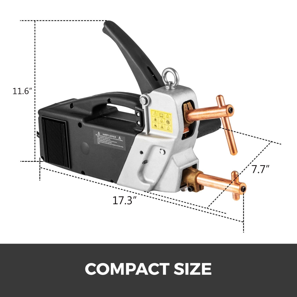 Saldatrice a Punti Elettrica 400V Saldatore Portatile con Bracci 120 mm per Spessore 2,0+2,0 mm Robusto per Officina e Fai da Te