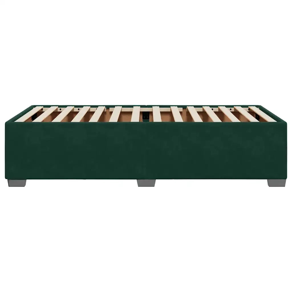 Letto singolo | Letto per adulti | Giroletto senza Materasso Verde Scuro 90x190 cm in Velluto
