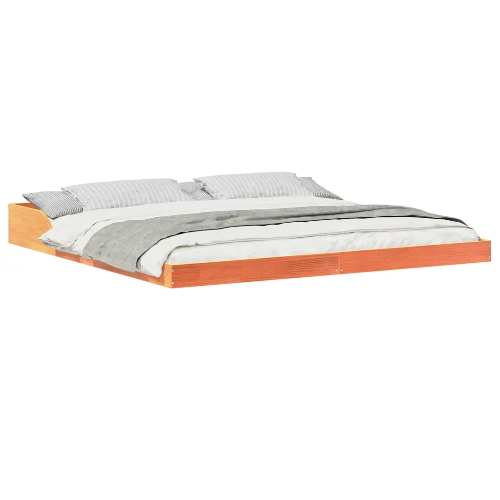 Struttura del letto Marrone cerato 200 x 220 cm Pino massello