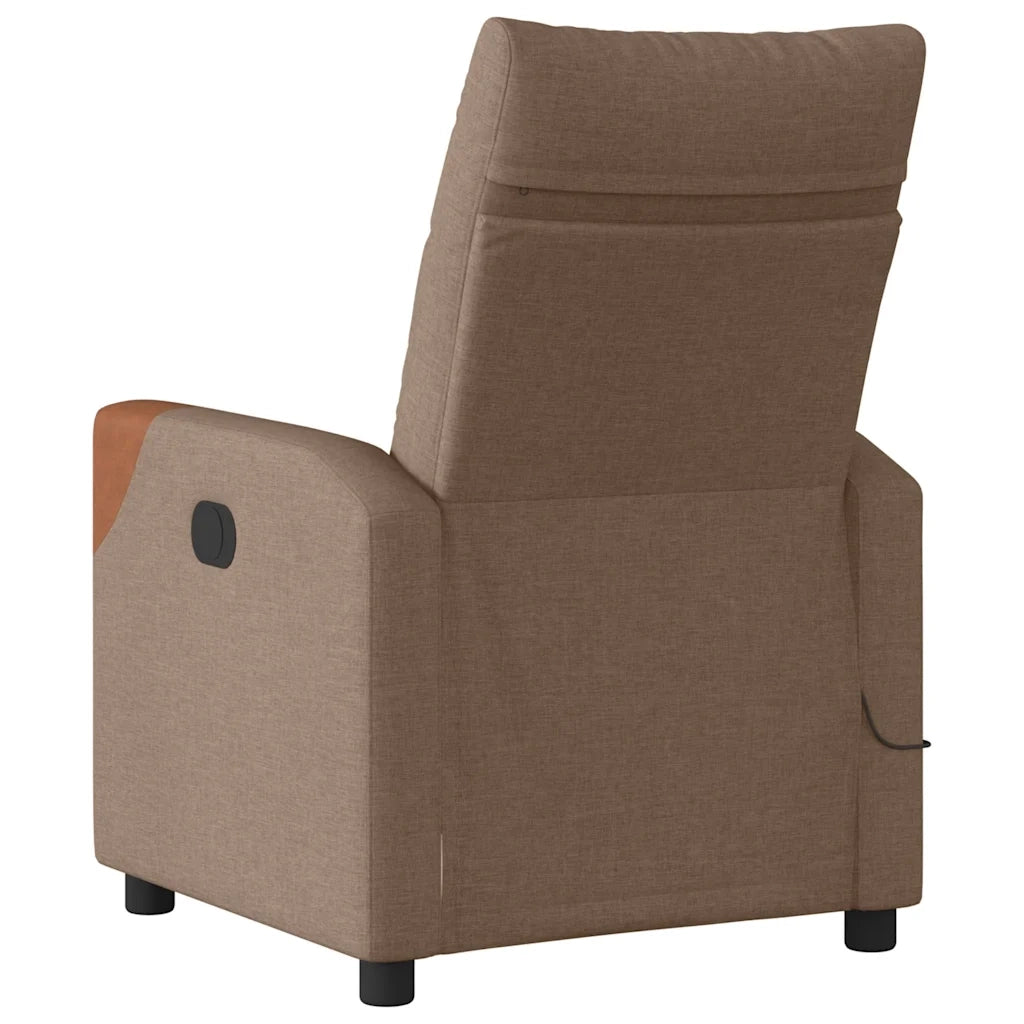 Poltrona Massaggiante | Sedia Relax Reclinabile Elettrica Marrone in Tessuto