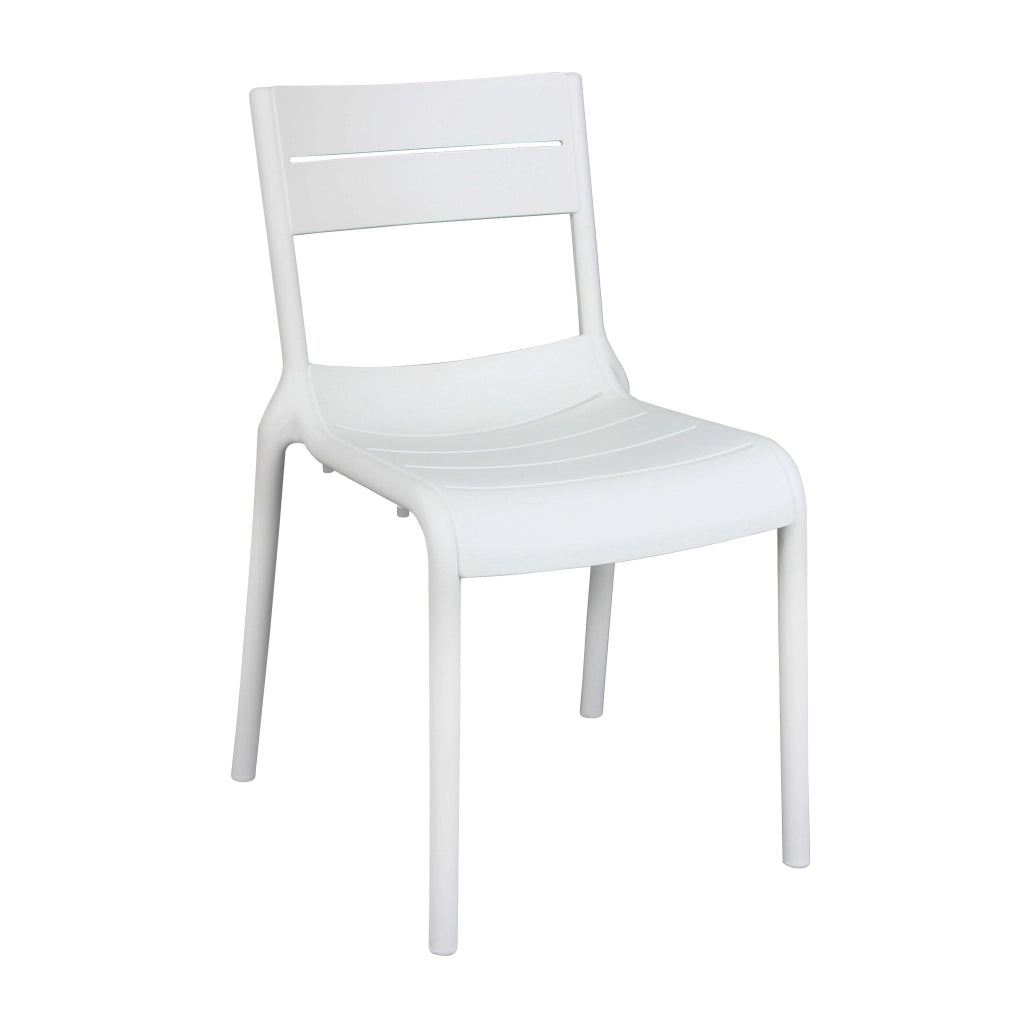 Oviala - Set di 4 sedie da giardino in plastica bianca