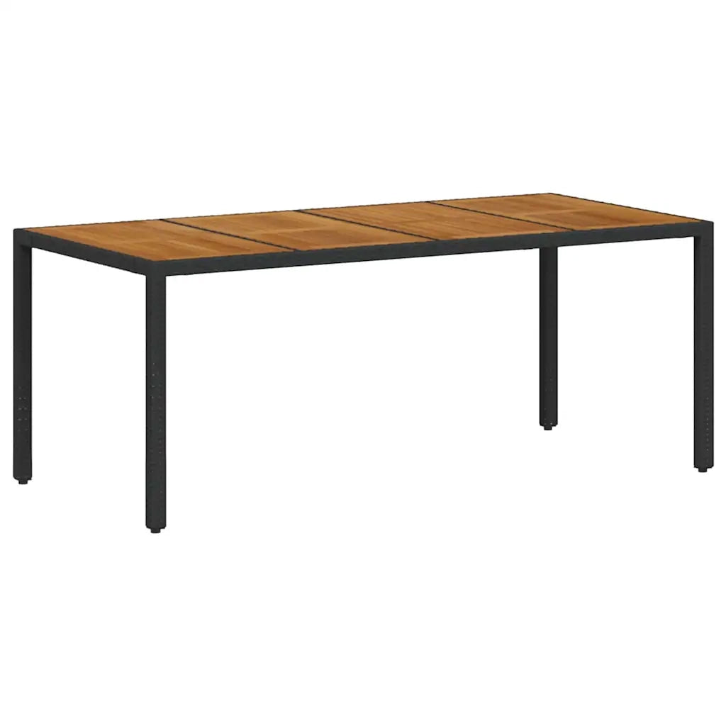 Set da Pranzo per Giardino 9 pcs Nero polyrattan 3365412