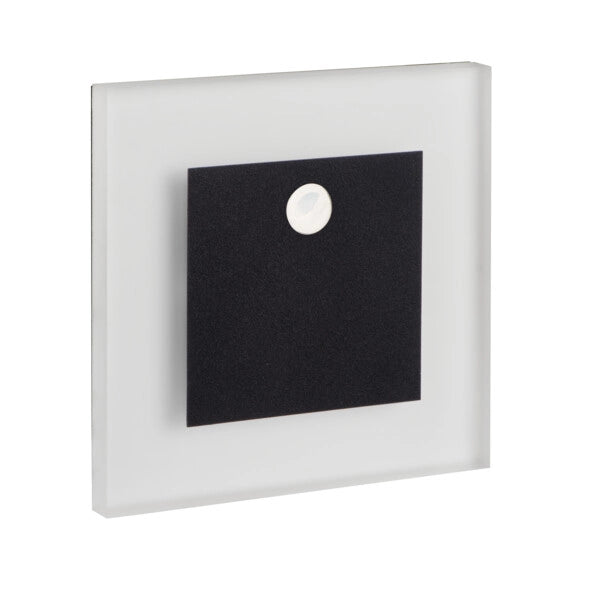 Luce scale LED quadrata nero/bianco PIR 0,8W Kanlux