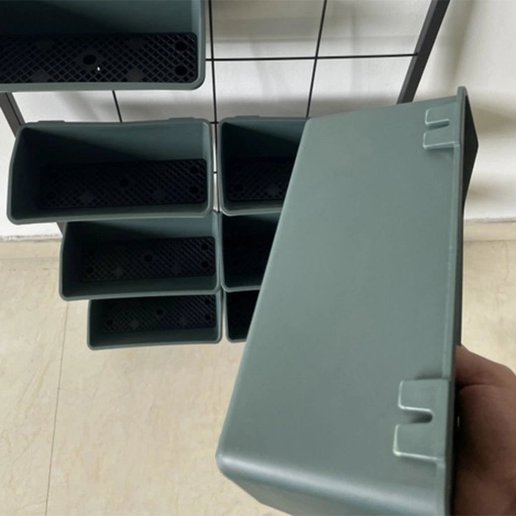Fioriera da parete a quattro livelli con 8 vasi e fori di drenaggio per balcone terrazza e giardino 52.5 × 14 × 90 cm