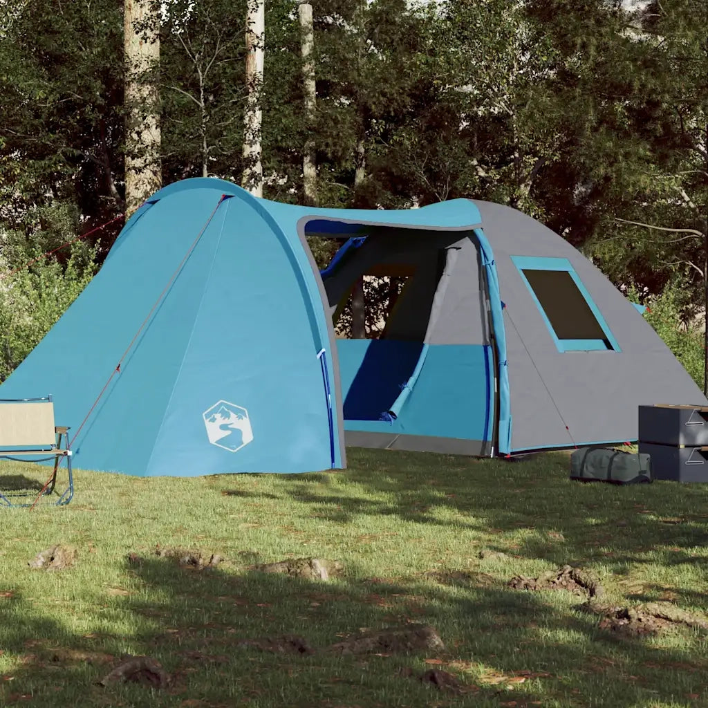 Tenda da Campeggio a Cupola per 4 Persone Blu Impermeabile