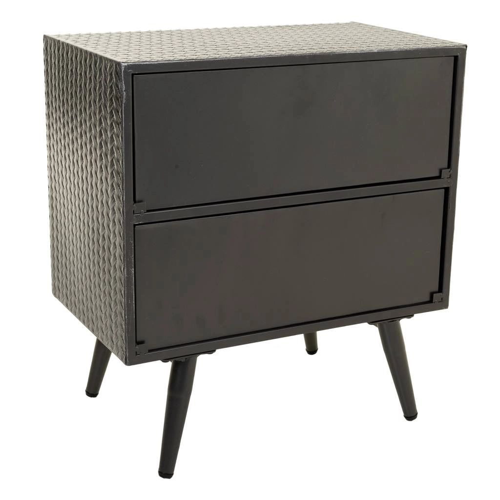Comodino in metallo grigio 50x30x56h