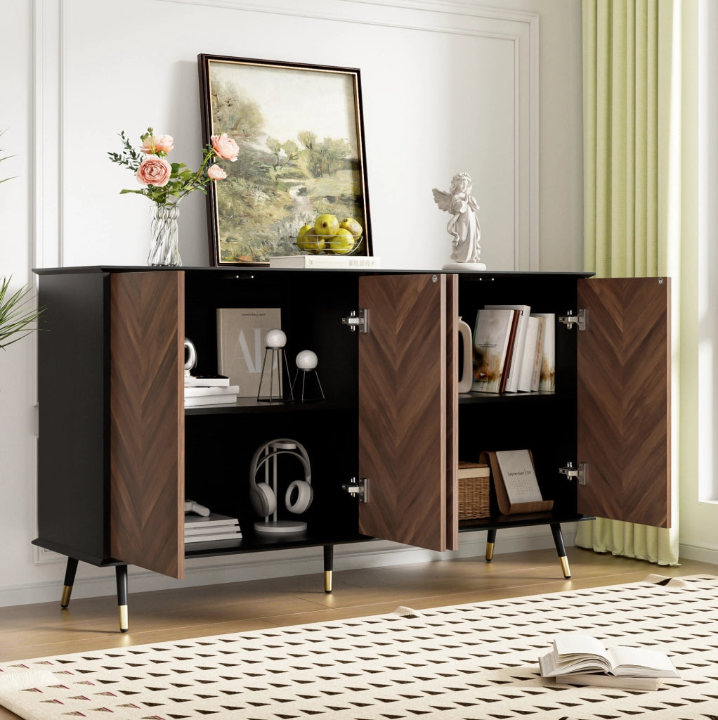 Credenza moderna con 4 ante e ripiani regolabili