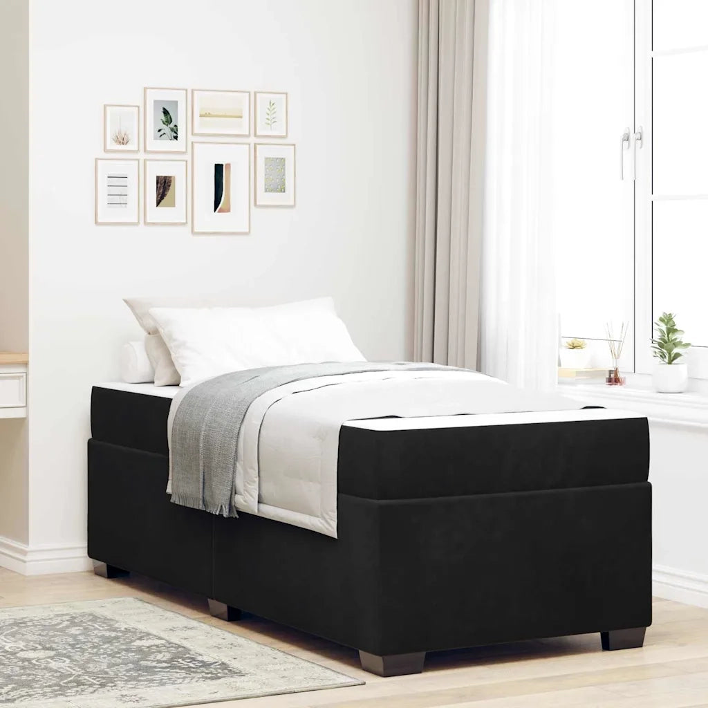 Struttura del letto con materasso Nero 100 x 200 cm Tessuto 3399274