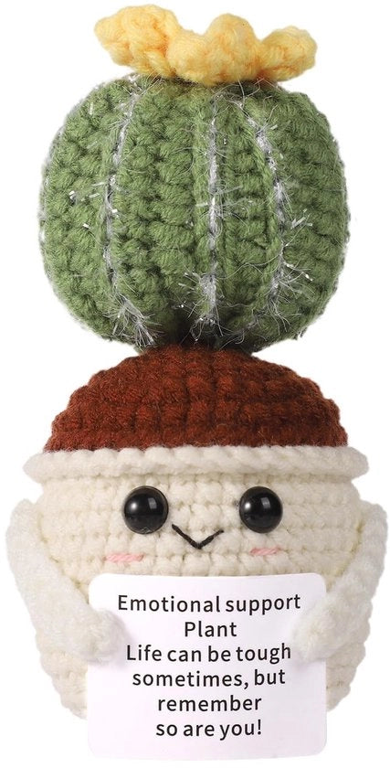 Decorazione per Bambini con Cactus - 11cm - Manufatto a Mano - Giocattolo Cactus Carino - Cactus Positivo - Regali con Carta di Inno - Decorazione per Bambini - Cuscino