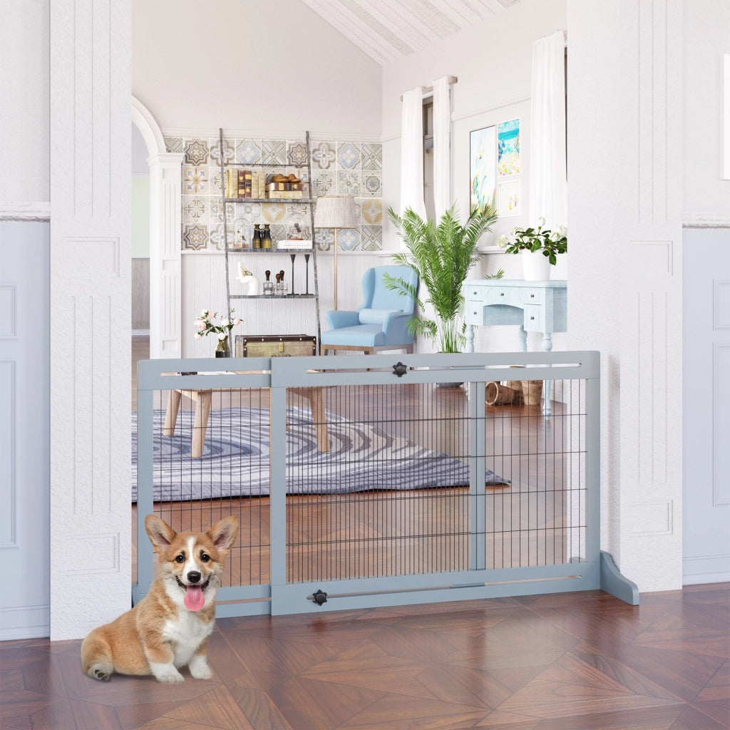 Cancello di sicurezza per cani e bambini ¨C Minimal ¨C Grigio blu e nero 180 cm
