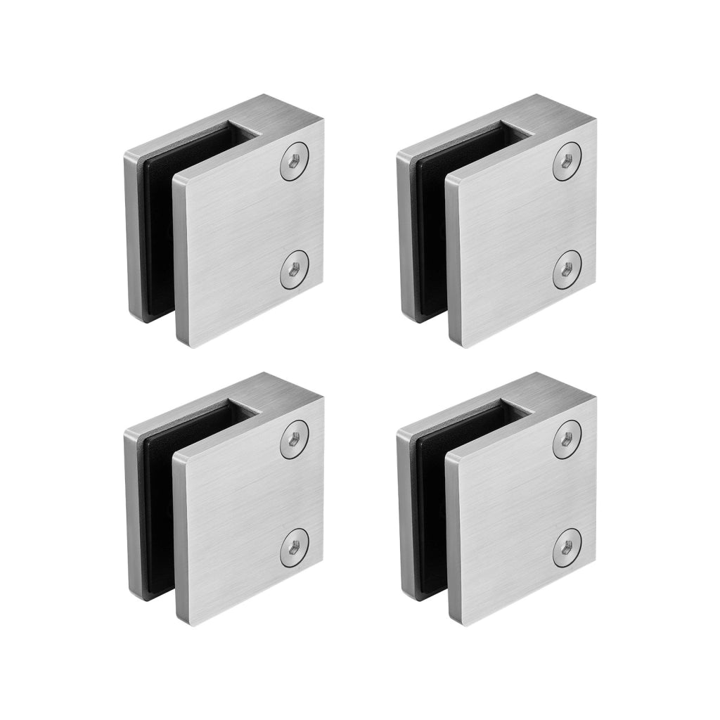 Morsetto per Vetro 8-12 mm in Acciaio Inossidabile 304, 4 Pezzi Staffe per Ringhiera Argento YSBLJ02, Robusto e Facile da Montare per Fai da Te