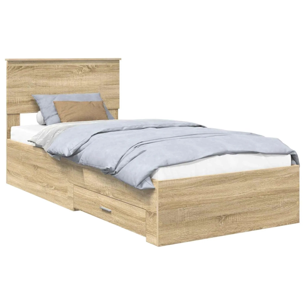 Struttura del letto Rovere Sonoma 90 x 200 cm Legno multistrato 3410942