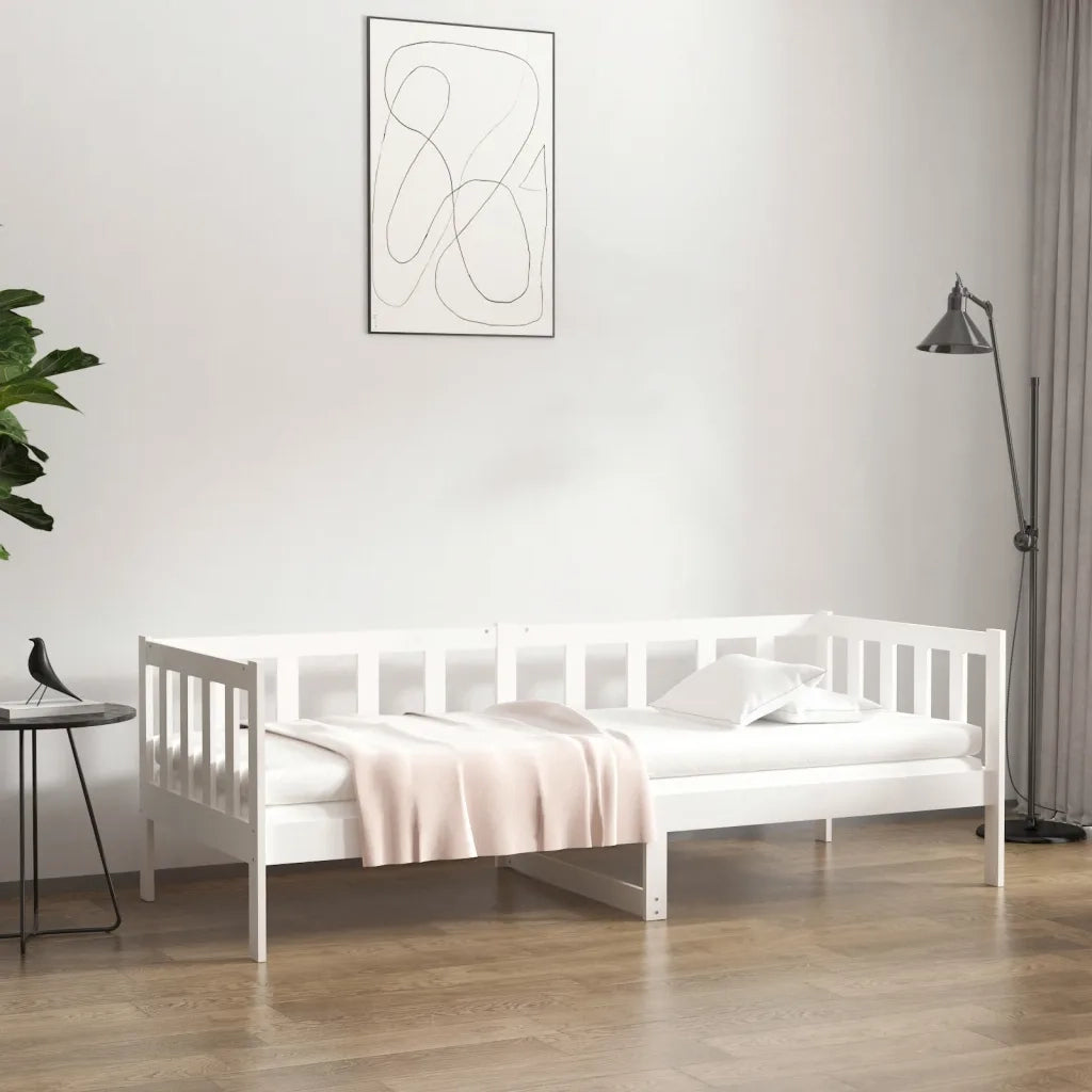 Letto singolo | Letto per adulti | Dormeuse senza Materasso Bianca 80x200 cm Legno Massello Pino