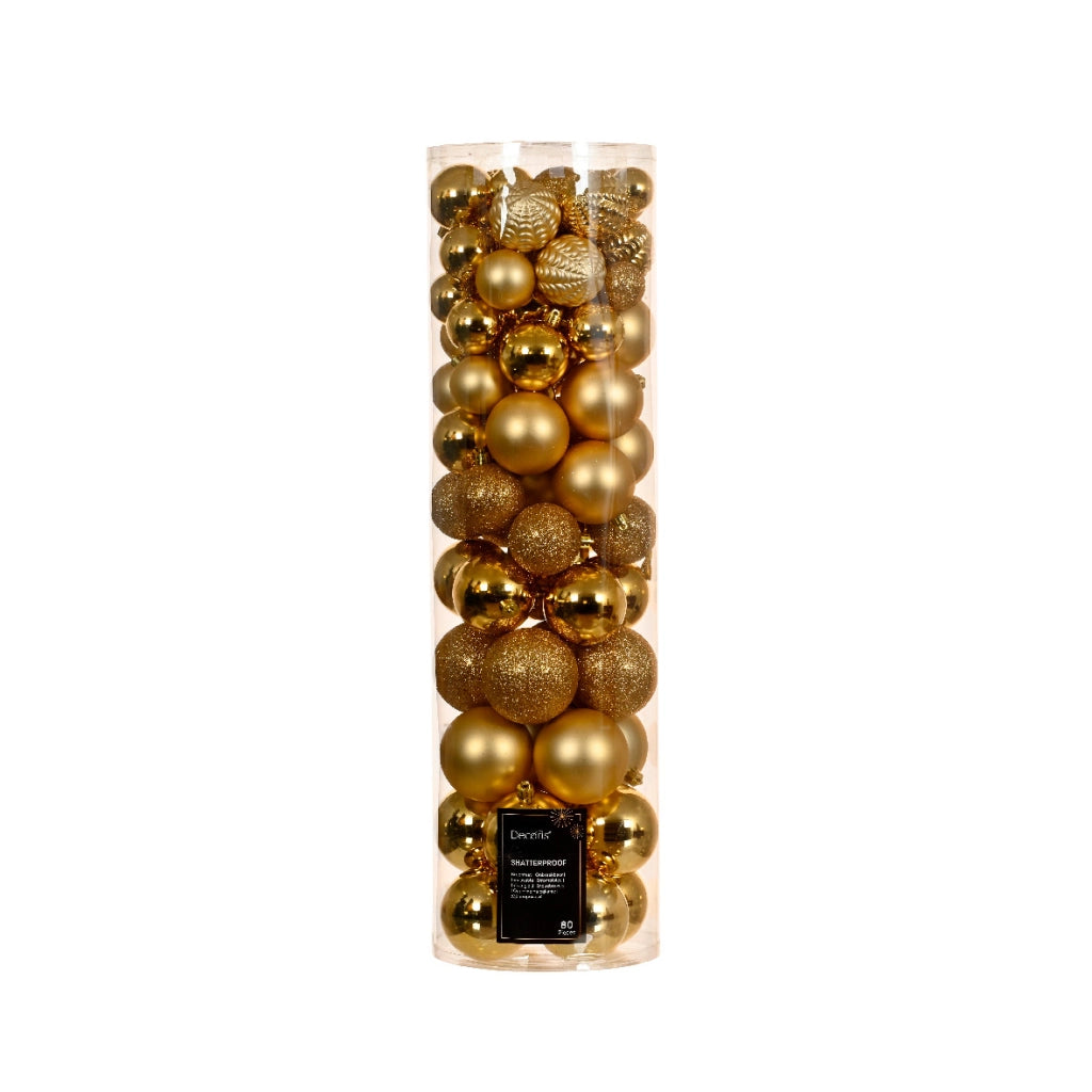 Confezione 80 palline oro 8 cm