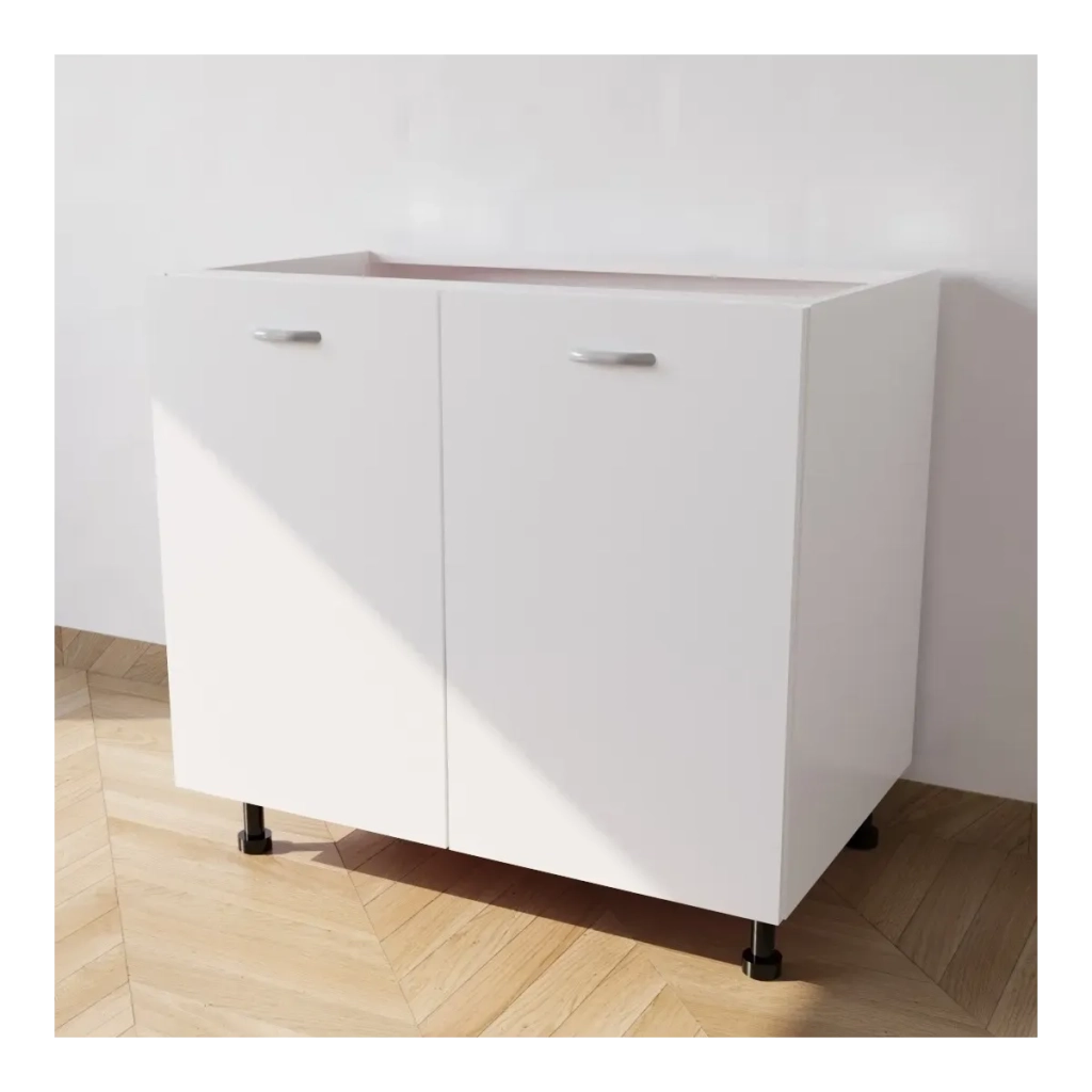 Base da lavello da incasso con Le Seguenti Misure l=90 cm p=55,5 cm h=72 cm Colore Bianco con spedizione in Kit Compreso di Ante