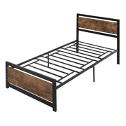 Letto Singolo in Legno e Acciaio con Doghe ¨C Minimal ¨C 90x200