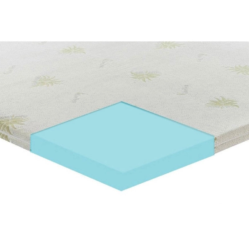 Topper correttore memory foam alto 5cm - rivestimento all’aloe vera - 140x190