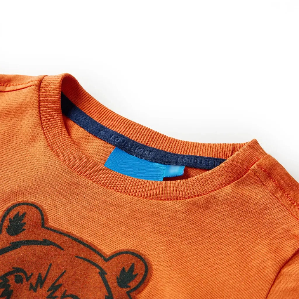 Maglietta per Bambini a Maniche Lunghe Arancione Scuro 92