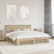 Struttura del letto con testiera Rovere Sonoma 180 x 200 cm