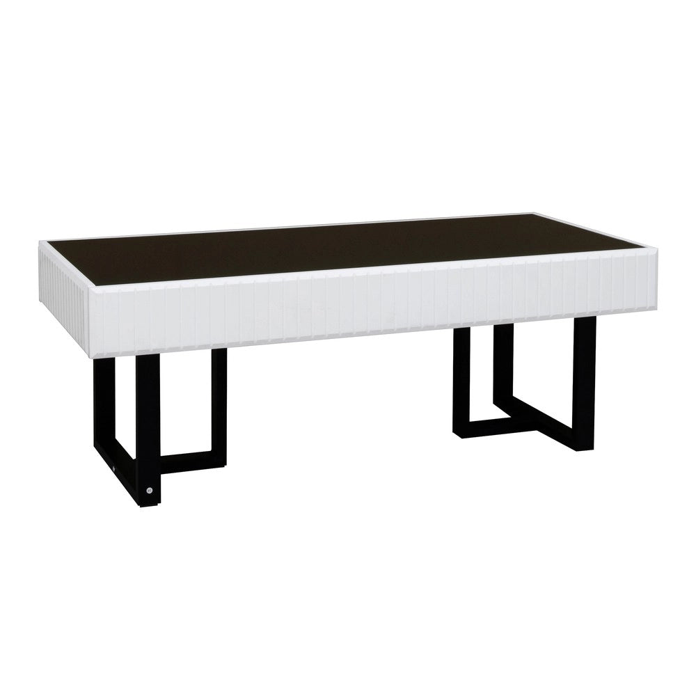 Tavolino da Caff¨¨ Moderno ¨C MINIMAL ¨C Nero e Bianco Lucido, 110x50.5x41 cm