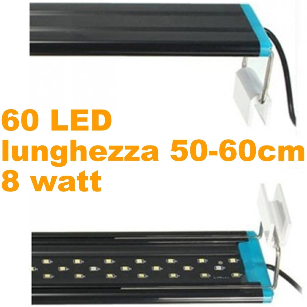 Trade Shop - Lampada D113 Luce Plafoniera Allungabile Led Per Acquario Bordo Vasca 8w -