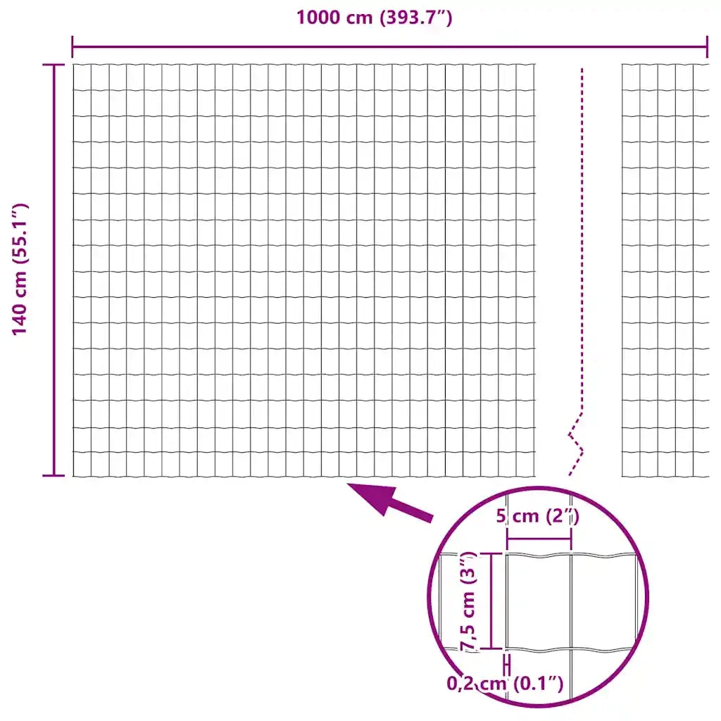 Recinzione Euro Verde 1,4 x 10 m Ferro rivestito in PVC 42004343